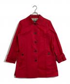 BURBERRY LONDONバーバリーロンドン）の古着「裏地ノヴァチェックステンカラーコート」｜レッド