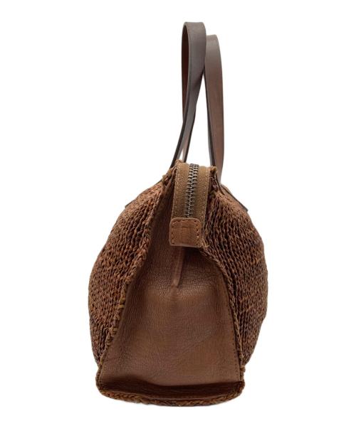 DRAGON（ドラゴン）DRAGON (ドラゴン) 編込みハンドバッグ ブラウンの古着・服飾アイテム