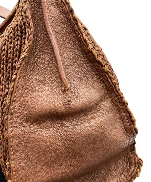 DRAGON（ドラゴン）DRAGON (ドラゴン) 編込みハンドバッグ ブラウンの古着・服飾アイテム