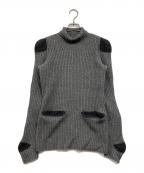 LIMI feuリミフゥ）の古着「ソックスディティールメランジリブニットセーター」｜グレー
