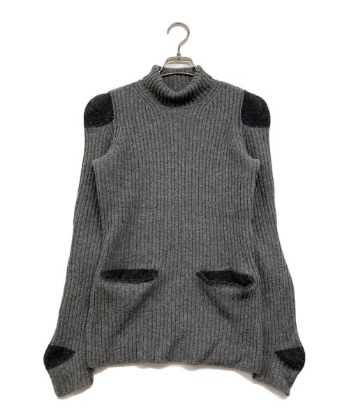 LIMI feu（リミフゥ）LIMI feu (リミフゥ) ソックスディティールメランジリブニットセーター グレー サイズ:表記不明(実寸サイズをご確認ください)の古着・服飾アイテム