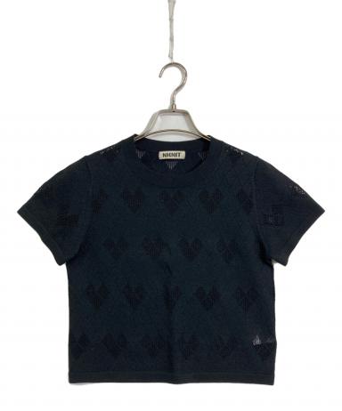 中古・古着通販】NKNIT (ンニット) メッシュハートニット ブラック