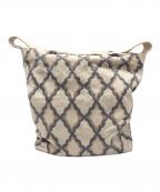 mina perhonenミナ ペルホネン）の古着「ミロワールショルダーバッグ」｜ホワイト×ブルー