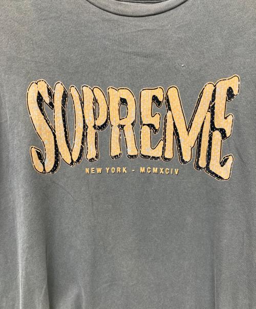 SUPREME（シュプリーム）SUPREME (シュプリーム) Flocked Washed S/S Top グレー サイズ:ＸＬの古着・服飾アイテム