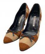 Manolo Blahnikマノロブラニク）の古着「ハラコパンプス」｜ブラウン