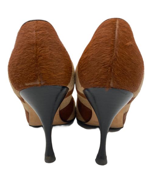 Manolo Blahnik（マノロブラニク）Manolo Blahnik (マノロブラニク) ハラコパンプス ブラウン サイズ:36の古着・服飾アイテム