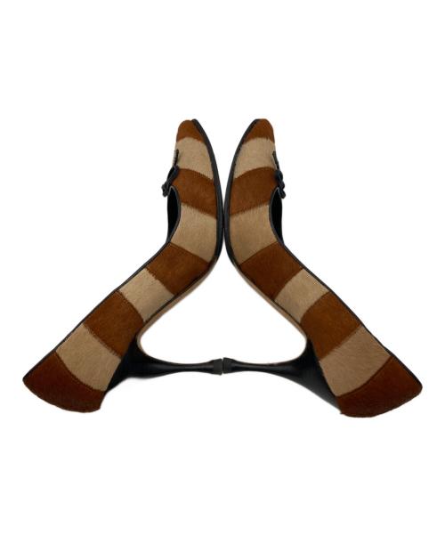 Manolo Blahnik（マノロブラニク）Manolo Blahnik (マノロブラニク) ハラコパンプス ブラウン サイズ:36の古着・服飾アイテム