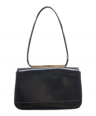 中古・古着通販】GUCCI (グッチ) エナメルハンドバッグ ブラック