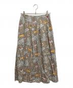 lisetteリゼッタ）の古着「サーカス柄スカート」｜ブラック×ベージュ