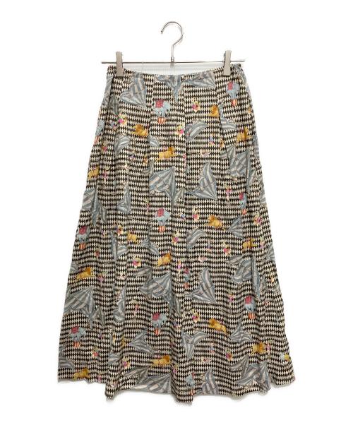 lisette（リゼッタ）lisette (リゼッタ) サーカス柄スカート ブラック×ベージュ サイズ:36の古着・服飾アイテム