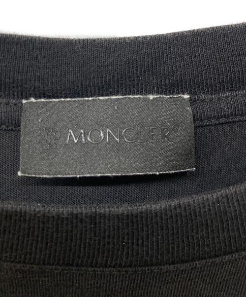 MONCLER（モンクレール）MONCLER (モンクレール) 立体ロゴ刺繍クルーネックTシャツ ブラック サイズ:Ｍの古着・服飾アイテム