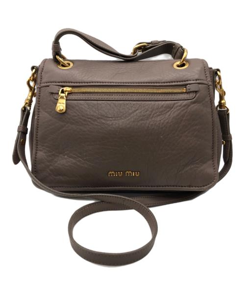 MIU MIU（ミュウミュウ）MIU MIU (ミュウミュウ) ターンロックサッチェルバッグ グレーの古着・服飾アイテム