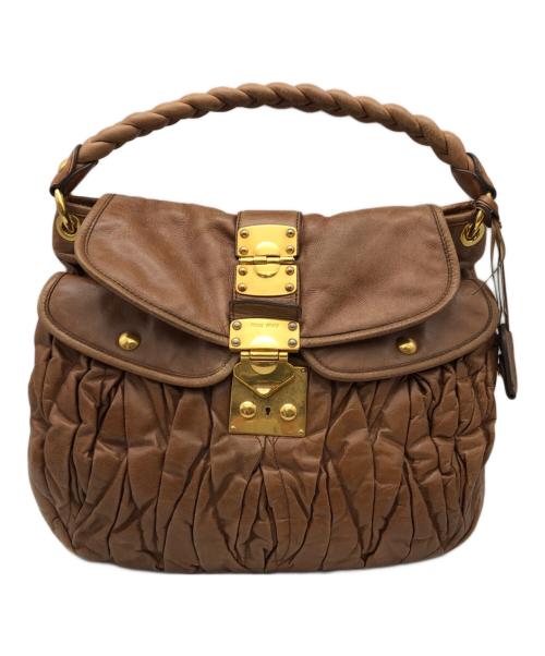 MIU MIU（ミュウミュウ）MIU MIU (ミュウミュウ) ワンハンドルバッグ ブラウンの古着・服飾アイテム