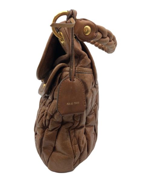 MIU MIU（ミュウミュウ）MIU MIU (ミュウミュウ) ワンハンドルバッグ ブラウンの古着・服飾アイテム