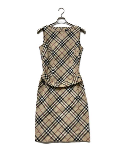 BURBERRY LONDON（バーバリーロンドン）BURBERRY LONDON (バーバリーロンドン) ノースリーブワンピース ベージュ サイズ:SIZEL (UK 40)の古着・服飾アイテム