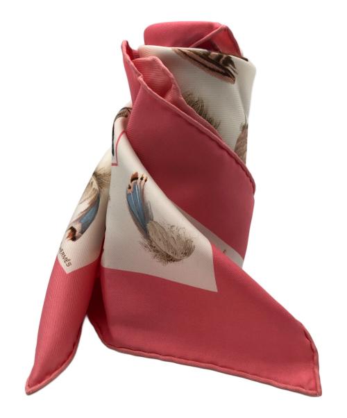 HERMES（エルメス）HERMES (エルメス) シルクスカーフ ピンク×ホワイトの古着・服飾アイテム