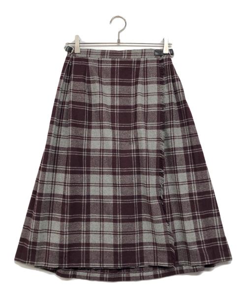 O'NEIL OF DUBLIN（オニールオブダブリン）O'NEIL OF DUBLIN (オニールオブダブリン) チェックラップスカート パープル サイズ:38の古着・服飾アイテム