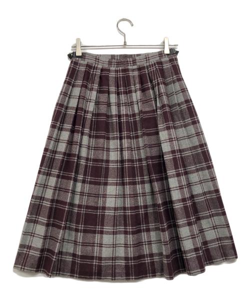 O'NEIL OF DUBLIN（オニールオブダブリン）O'NEIL OF DUBLIN (オニールオブダブリン) チェックラップスカート パープル サイズ:38の古着・服飾アイテム