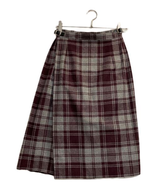 O'NEIL OF DUBLIN（オニールオブダブリン）O'NEIL OF DUBLIN (オニールオブダブリン) チェックラップスカート パープル サイズ:38の古着・服飾アイテム