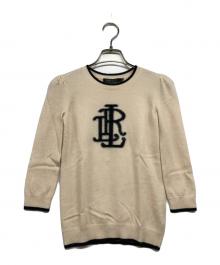 LAUREN RALPH LAUREN（ローレンラルフローレン）の古着「カシミヤロゴニット」｜アイボリー