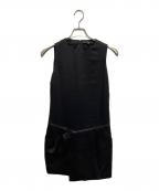 GUCCIグッチ）の古着「ウエストジップデザインシルクノースリーブドレス」｜ブラック