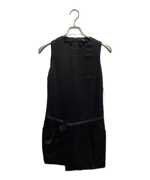 GUCCI（グッチ）GUCCI (グッチ) ウエストジップデザインシルクノースリーブドレス ブラック サイズ:36の古着・服飾アイテム