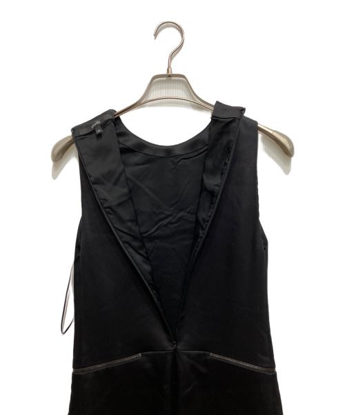 GUCCI（グッチ）GUCCI (グッチ) ウエストジップデザインシルクノースリーブドレス ブラック サイズ:36の古着・服飾アイテム