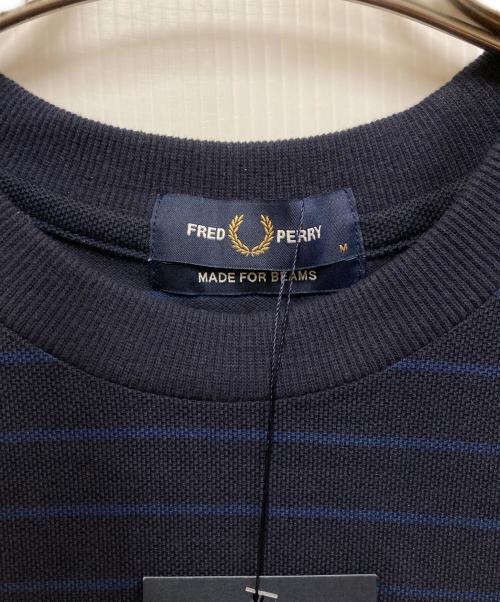 FRED PERRY（フレッドペリー）FRED PERRY (フレッドペリー) BEAMS (ビームス) 鹿の子TシャツボーダーTシャツ ネイビー サイズ:Mの古着・服飾アイテム