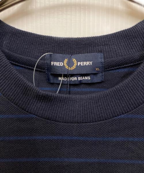 FRED PERRY（フレッドペリー）FRED PERRY (フレッドペリー) BEAMS (ビームス) 鹿の子TシャツボーダーTシャツ ネイビー サイズ:XLの古着・服飾アイテム