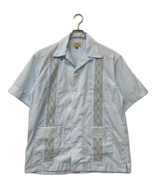Schott（ショット）Schott (ショット) BRAID CUBA SHIRT/ブレイド キューバシャツ ブルー サイズ:XLの古着・服飾アイテム