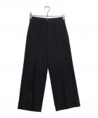 MUSEミューズ）の古着「クロップド ワイドパンツ」｜ブラック
