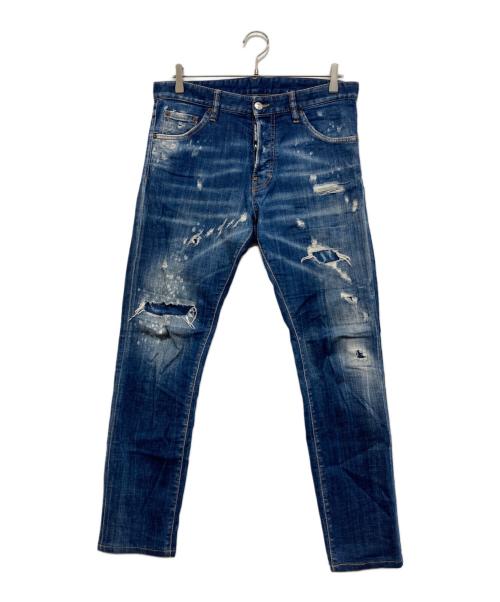 DSQUARED2（ディースクエアード）DSQUARED2 (ディースクエアード) ダメージデニムパンツ インディゴ サイズ:46の古着・服飾アイテム