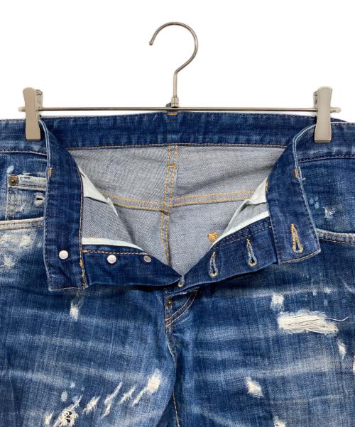 DSQUARED2（ディースクエアード）DSQUARED2 (ディースクエアード) ダメージデニムパンツ インディゴ サイズ:46の古着・服飾アイテム