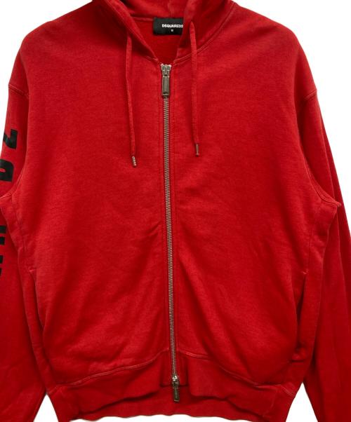 DSQUARED2（ディースクエアード）DSQUARED2 (ディースクエアード) ジップパーカー レッド サイズ:Mの古着・服飾アイテム