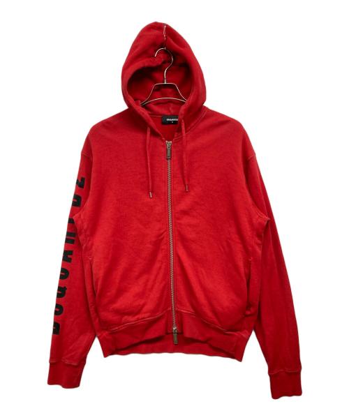 DSQUARED2（ディースクエアード）DSQUARED2 (ディースクエアード) ジップパーカー レッド サイズ:Ｍの古着・服飾アイテム