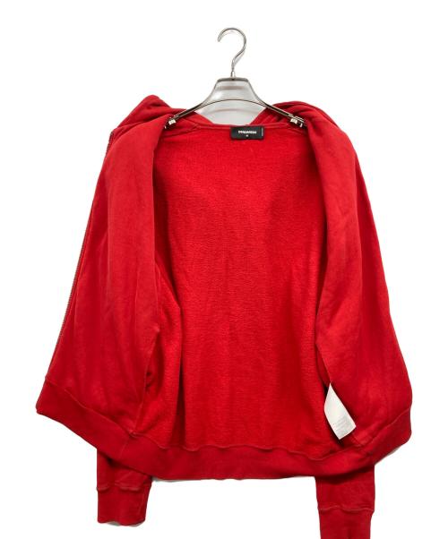 DSQUARED2（ディースクエアード）DSQUARED2 (ディースクエアード) ジップパーカー レッド サイズ:Ｍの古着・服飾アイテム