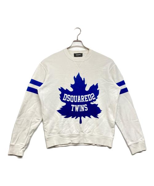 DSQUARED2（ディースクエアード）DSQUARED2 (ディースクエアード) フロントロゴクルーネックスウェット ブラック サイズ:Lの古着・服飾アイテム