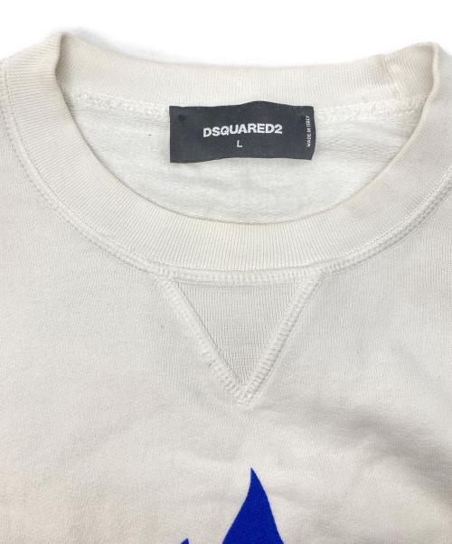 DSQUARED2（ディースクエアード）DSQUARED2 (ディースクエアード) フロントロゴクルーネックスウェット ブラック サイズ:Lの古着・服飾アイテム