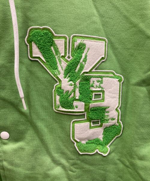 Y-3（ワイスリー）Y-3 (ワイスリー) Logo Varcity-style Hoodie ホワイト×グリーン サイズ:Sの古着・服飾アイテム