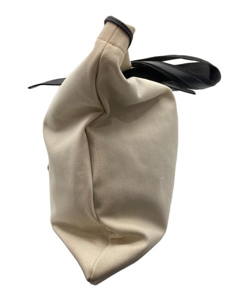 Yves Saint Laurent Rive Gauche（イヴ・サンローラン リヴ・ゴーシュ）Yves Saint Laurent Rive Gauche (イヴ・サンローラン リヴ・ゴーシュ) ベロアロゴキャンバスカハラトートバッグ ホワイト×ブラックの古着・服飾アイテム