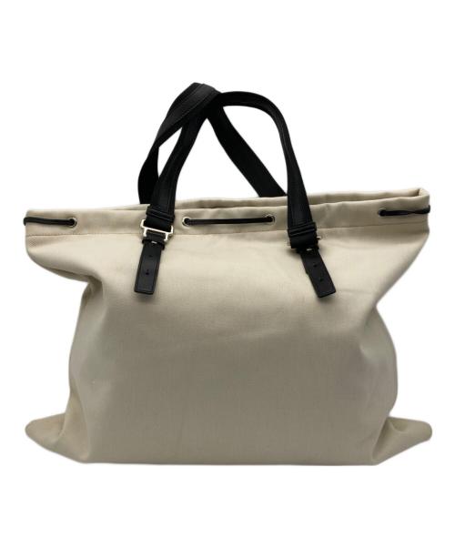 Yves Saint Laurent Rive Gauche（イヴ・サンローラン リヴ・ゴーシュ）Yves Saint Laurent Rive Gauche (イヴ・サンローラン リヴ・ゴーシュ) ベロアロゴキャンバスカハラトートバッグ ホワイト×ブラックの古着・服飾アイテム