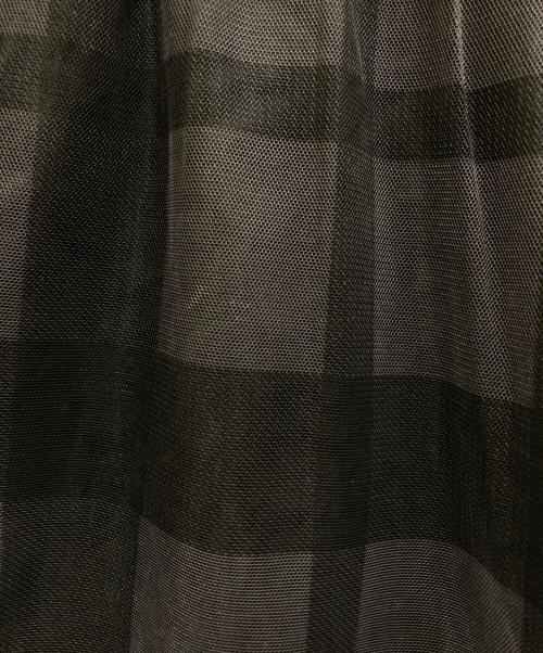 BLUE LABEL CRESTBRIDGE（ブルーレーベルクレストブリッジ）BLUE LABEL CRESTBRIDGE (ブルーレーベルクレストブリッジ) チェックチュールスカート ブラック サイズ:Mの古着・服飾アイテム