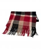 BLUE LABEL CRESTBRIDGEブルーレーベルクレストブリッジ）の古着「ウールマフラー」｜レッド