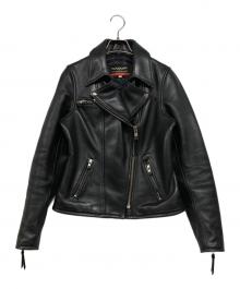 KADOYA（カドヤ）の古着「ダブルライダースジャケット」｜ブラック