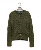 POLO RALPH LAURENポロ・ラルフローレン）の古着「ケーブルニットカーディガン」｜グリーン