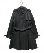 LAUREN RALPH LAURENローレンラルフローレン）の古着「裏地スカーフ柄トレンチコート」｜ブラック