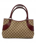GUCCIグッチ）の古着「GGキャンバストートバッグ」｜ベージュ×レッド