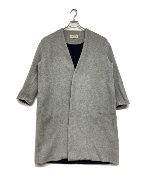 ENFOLD（エンフォルド）ENFOLD (エンフォルド) ソフトリバーウールコート グレー サイズ:36の古着・服飾アイテム