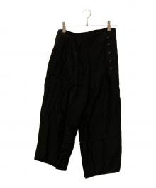 ISSEY MIYAKE FETE（イッセイミヤケフェット）の古着「リネン混サルエルパンツ」｜ブラック