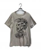 DIESELディーゼル）の古着「フェイスプリントTシャツ」｜ベージュ